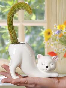 1pc Cat-Shaped Vase, Suitable For Placing On Living Room Tabletop As Home Decor - Multicolor - View 5