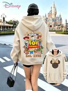 Disney Toy Story All-Character Print Oversized Hoodie, Fall/Winter Hoodie Fall/Winter Hoodie,  Women's Hoodie,Fourth Of July,Disney Collaboration - Apricot - View 1