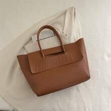 Bolso de mano moderno y versátil para mujer, estilo casual elegante con un toque de alta gama, bolso de hombro estiloso ideal para ir de compras. - marrón - Ver 10