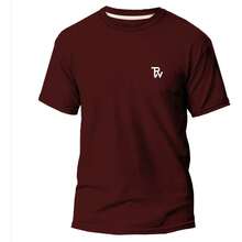Men's Basic Slim Fit T-Shirt 100% Cotton BV - Maroon - View 2