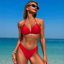 New 2026 Swimsuits For Adult Women, Three-Piece Hot Spring Bathing Suit, Bikini Bathing Suit. - 紅色比基尼 - 查看 1