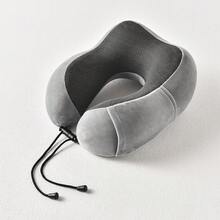 Travel Cervical Pillow Without Head Droop, Ergonomic U-Shaped Cervical Pillow Made Of Memory Foam, 360° Cervical Support For Naps On Airplanes, In Cars And In Offices, Washable Cover. - Grey - View 9