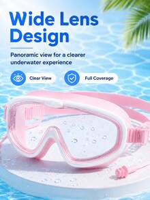 1pc Large Frame Transparent Design Swimming Goggles, Water Sports Swimming Goggles, Beach Essential, Beach Accessory - Multicolor - View 6
