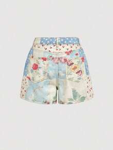 ICON Falda pantalón de mezclilla con botones delanteros y envolvente, de estilo casual para mujer en verano - Multicolor - Ver 2