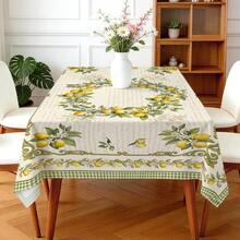 1 khăn trải bàn hình chữ nhật bằng polyester, họa tiết khung chanh Pháp cổ điển, in một mặt, thích hợp cho mặt bàn, có thể giặt và tái sử dụng, phù hợp cho trong nhà, ngoài trời, sân hiên, đám cưới, tiệc tùng, ăn uống, triển lãm thủ công, trang trí tiệc. - Nhiều màu - Xem 6