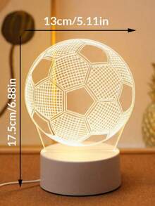 1個籃球造型3D壓克力夜燈，USB供電籃球LED燈，居家室內裝飾夜燈，桌面藝術裝飾照明，適合籃球迷生日派對節日的理想禮物，家居裝飾 - 足球 - 查看 11