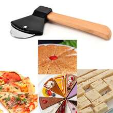 Set Of 4 Pizza Cutters With Bamboo Handles And Sharp Rotating Blades, Perfect For Pizza, Bread, Cakes, And More-Red And Black Color Scheme - View 6