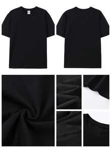 Plus Size Vintage Washed T-Shirt, F#Ck Around And Find Out Casual Vacation Graphic T-Shirt, Loose Fit, 230g Pure Cotton Men's T-Shirt, A Surprise Gift, Streetwear - Black - View 6
