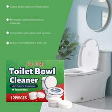 JUE FISH Automatische Toilettenreiniger-Tabletten, langanhaltender frischer blauer Spülkastenreiniger, keine Schrubben Tiefenreinigung, entfernt Urinflecken und Kalkablagerungen, 12 Stücke - Mehrere Formen - Übersicht 5