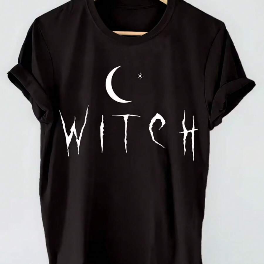 Printed T-Shirt For Men And Women - 黑色 - 查看 1