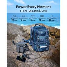 Backpack Power Station Handsfree 1 With 60W Panel Included, 268.8Wh 300W LiFePO4 Solar Generator With A 42L Backpack, All In One Solar Power System For Hiking, Photography, Travel - BLUETTI Handsfree 1+60W Solar Panel - View 1