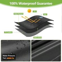 RICHIE - Funda de sofá de 3 plazas resistente al agua para exteriores con ventilación de aire resistente a los rayos UV para muebles de patio de 90 pulgadas de ancho x 34 pulgadas de profundidad - 1 paquetenegro - Ver 6