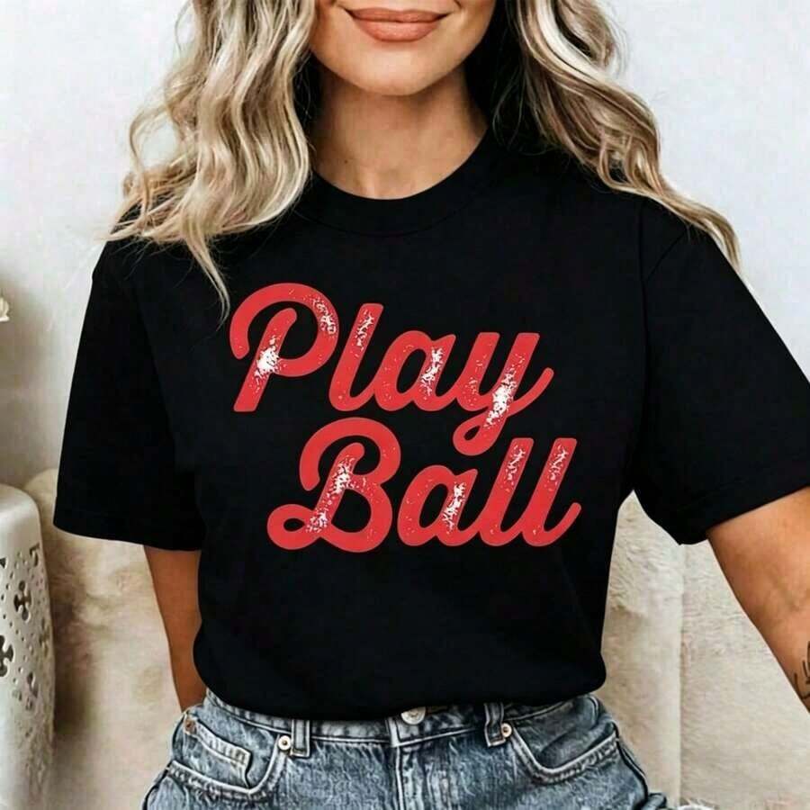100% Cotton Ball-Shirt | Game Day Shirt | Baseball Game Fan Shirt | Baseball Shirt Women | Game Day Shirt | Sporty Mom | Softb - 後退 - 查看 1