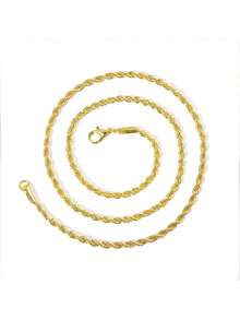 1 pieza Collar largo de cuerda para inoxidable minimalista con cadena de cuerda trenzada disponible en dorado y plateado 45cm-60cm - collar giratorio - Ver 10