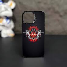 Oni rojo y máscaras blancas tema oscurofunda de teléfono Fundas compatibles con ,Apple,VIVO,OPPO,,, y Honor.Fabricadas en silicona TPU,ofrecen protección contra golpes y caídas. - Negro - Ver 2