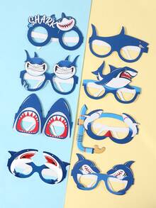 8 piezas Gafas de papel estilo tiburón oceánico, Gafas de papel para decoración de fiesta de cumpleaños, Gafas de papel para accesorios de fotos de fiesta de baby shower, Suministros para fiesta de primer cumpleaños, Gafas de fiesta de feliz cumpleaños, Decoración de fiesta de cumpleaños de tiburón blanco, Accesorios de fiesta, Regalos de cumpleaños, Decoración de fiesta de recién nacido, Decoración de baby shower, Decoración de revelación de género, Decoración de fiesta con tema de animales de granja, Recuerdos de fiesta - tiburones oceánicos - Ver 7