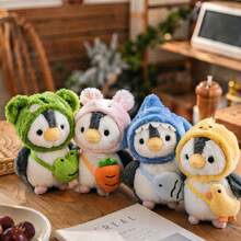 3.94in Cute Penguin Plush Toy-Fluffy And Soft.Halloween Costume Party Favor Silicone Baby Doll Full Silicone Body Reborn Baby Dolls Stuffed Animals Teddy Bear Room Decor Squishy Crunch Squishy Squish Squishy's Squishy>Jumbo Toys - Multicolor - View 3