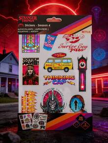 Set de 2 pegatinas decorativas oficiales de Stranger Things de Netflix, pegatinas impermeables y removibles de personajes de anime - A - Ver 10