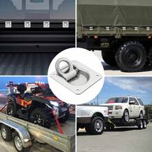 8 Pack Heavy Duty 800KG Stainless Steel Recessed D Ring Tie Down Anchors Flush Mount Cargo Securing Rings Durable Fixing Points For Truck Trailer RV Boat Cargo Loading Transportation - A - View 2