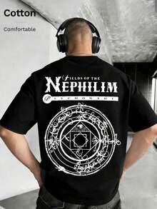 Men's Loose-Fit Short-Sleeve T-Shirt Sommerliches Herren-T-Shirt Aus Reiner Baumwolle Mit Gothic-Rock-Print. Lightweight, Stylish, Soft And Breathable - Black - View 7
