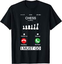 Schach ruft und ich muss gehen, lustiges Handy-Bildschirm-T-Shirt Geschenk, Unisex T-Shirt - Schwarz - Übersicht 6