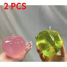 Soft Blue Crystal Apple Squishy Squeeze Toy, Featuring Ultra Thin Skin And Smooth Pliable Cream Texture, Premium Elastic TPR Slow Rebound Moldable Palm Sized Fidget Sensory Toy, Glossy Transparent Fruit Shaped Tactile Anxiety Relief Stress Ball, Hand Play Decompression Gadget For Kids, Teens And Adults, Elegant Desktop Ornament Perfect For Office Display, Home Decor, Daily Emotional Relaxation, Anger Venting, Holiday Party Favors, Birthday Surprise Gifts And Thoughtful Office Stress Relief Gift Collection - 粉色 - 查看 11