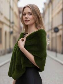 Women's Winter Plush  For Parties, Events, And Weddings - Elegant - 紅木色 - 查看 9
