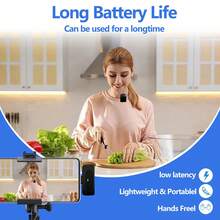 Professional Wireless Lavalier Microphone, Compatible With Smart Devices, Ultra-Mini Portable Clip-On Noise Canceling Microphone, Plug And Play Wireless Audio Device, Suitable For Interviews, Podcast Recording, Live Streaming, Vlog (160mAh Rechargeable Battery) - View 9