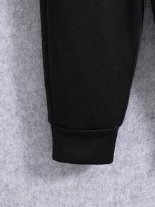 男童休閒時尚刺繡設計半鈕扣長袖上衣與長褲2件套，秋冬款 - 灰色 - 查看 9