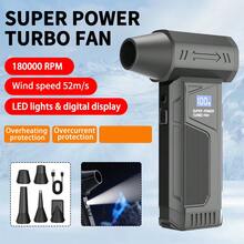 160,000 RPM Turbo Blower Fan - Brushless Motor, Multiple Nozzles, Digital Display Handheld Blower For Computer/Dust/Car/Leaf Cleaning - Multicolor - View 2