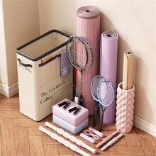 1 pieza Cesta plegable para almacenamiento de esterilla de yoga (equipo de fitness no incluido), caja de almacenamiento de equipo de entrenamiento para gimnasio en casa de color neutro, contenedor de almacenamiento de esterilla de yoga - Multicolor - Ver 3