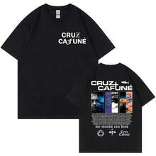 Nouvelle collection été 2026 : T-shirt merch de l'album Rapper Cruz Cafune, vêtements Harajuku Hip Hop, t-shirts à manches courtes pour hommes et femmes, mode décontractée, t-shirts en coton, tops pour femmes, magliette particolari, streetwear donna, y2k - Noir - Voir 2