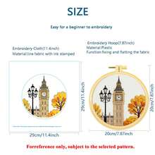 European Architecture/City Landmark Embroidery DIY Kit, Beginner Friendly With Embroidery Frame, Home Decor Handmade Ornament Gift - Multicolor - View 3