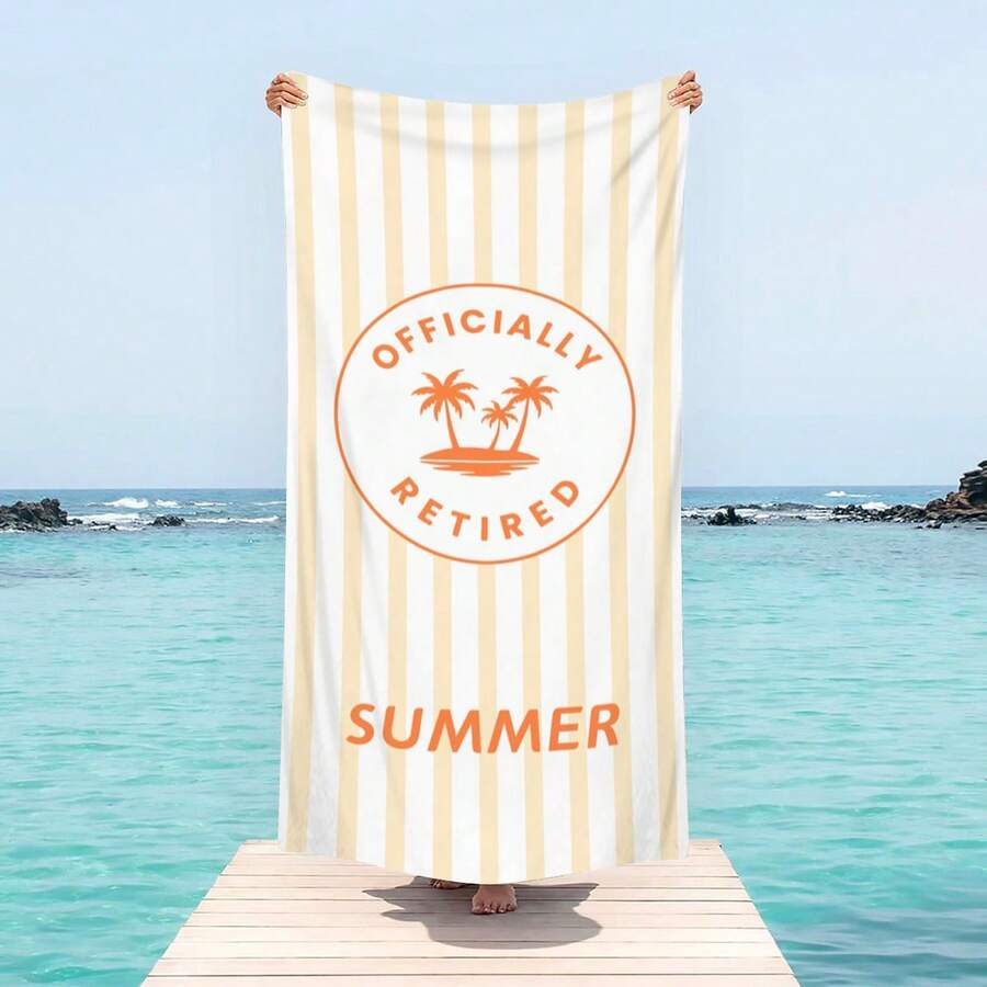 1pc Ultra Soft Coconut Tree Summer Pattern Beach Towel, Suitable For Beach, Pool Party, Vacation - Style5 - View 1