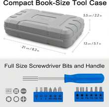 Apollo Tools 20 Piece Compact Diy Household Tool Set Book Sized Home Repair Kit With Hammer Screwdrivers Wrench Bits Case Portable For Apartment Dorm Office Every Day Blue Gray Dt1031 - 20 Piece Compact DIY Household Tool Set - 查看 3