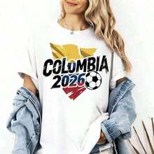 Classic Ivory World Cup 2026 Fan Shirt, Football Lover's Shirt With Ivory Flag, 2026 World Cup Fan Shirt, Gift For The Ivory National Team. Size, Summer Tops. Suitable As A Gift. Women's T-Shirt. Elegant Blouses. Boho Chic. Exquisite Printed T-Shirt. Summer Tee - 白色 9 - 查看 1