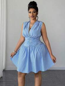 Women Midi Dresses - Blue - View 7