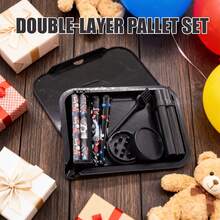 Double Layer Plastic Rolling Tray Set. Three Colors Available. Diverse Accessories: Grinder, Rolling Machine, Storage Tube, 2* Bouncing Tubes And Cleaning Brush. Suitable For Pre-Rolled Cone Storage, Convenient For Carrying Outdoors. Suitable For Handmade Rolling Enthusiasts. Best Choice For Gifts. Birthday Gift & Holiday Gift. - Multicolor - View 1