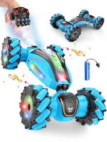 1pc 2025 New Gesture Sensing Stunt Car, 360° Rotation 4WD Remote Control Transforming Hand Control Car Toy, With Lights, Music, Spray And Drift Functions, Best Gift For 6-12 Year Old Boys - Multicolor - View 12