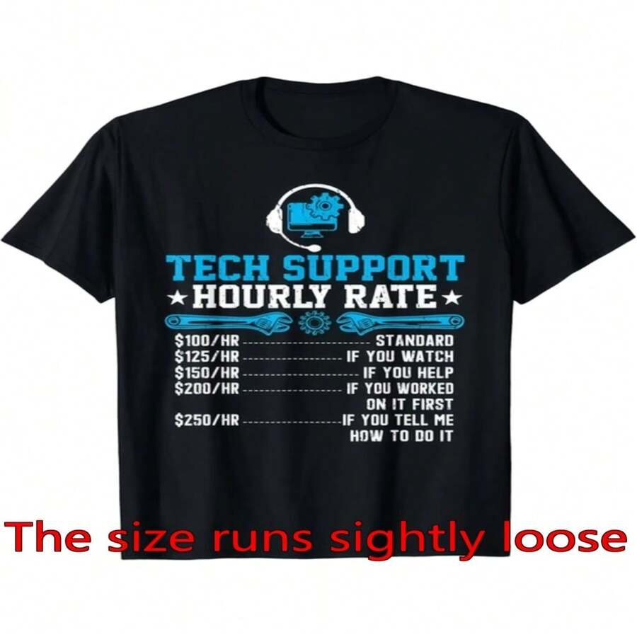 Technical Port Hourly Rate Fun Programmer Technical Port Gift Uni T-Shirt Wo T-Shirt - 黑色 - 查看 1