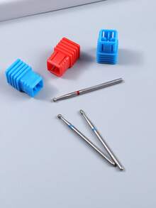 1pc Diamond Nail Drill Bits 3/32" Shank Cuticle Clean Bits Fine Medium Grit For Dead Skin Removing Manicure Pedicure Prep Nail Tool For Electric Nail Drill Machine - Multicolor - View 5