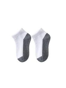 5 pares de calcetines cortos de malla de unicolor para niños, calcetines escolares para niños y niñas, calcetines para niños de color contrastante - Negro - Ver 5