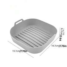 1pc Kitchen Tool, Air Fryer Oven Accessory, Easy To Clean Non-Foldable Air Fryer Inner Basket, Air Fryer Oven Accessory - Grey - View 3