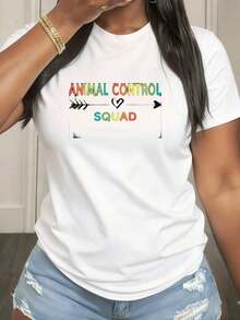 1 Women's T-Shirt With Floral Print And Lettering. - White 2 - View 3