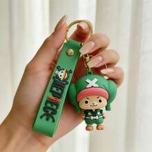 MINISO Chopper Green Keychain, Premium Soft PVC Cartoon Pendant, Y2K Style Backpack Charm, Cute Car Interior Decoration, Handbag Accessory, Travel Luggage Tag, Fun Collectible Gift For Teens, Durable Soft PVC Material - Style 1 - View 1