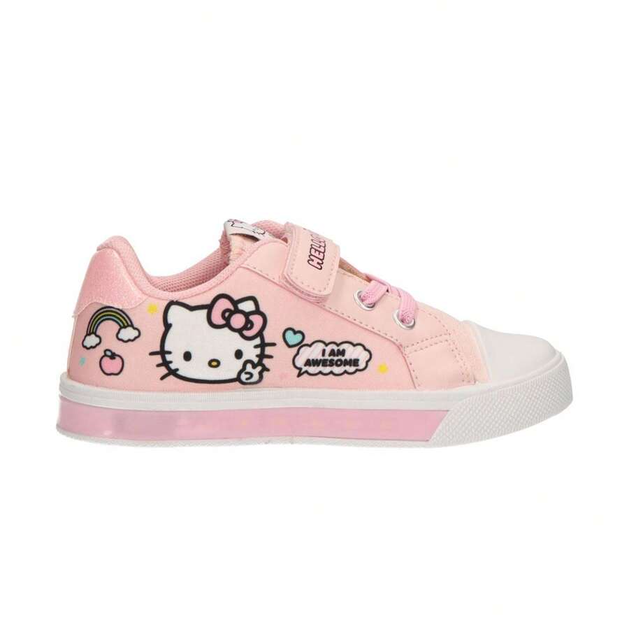Hello Kitty Cerdá Canvas Sneakers With PVC Soles And Lights For Boys And Girls – Comfortable, Lightweight, And Durable Children's Sneakers For School, Sports, And Everyday Use; Breathable Kids' Sneakers For The Park, Walks, And Outdoor Activities - Pink - View 1