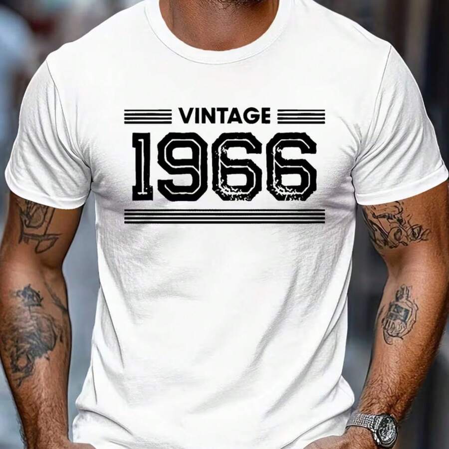 CAMISETA VINTAGE 1966 CRINLE PARA HOMBRE TALLA GRANDE, TALLA PLUS - Blanco - Ver 1