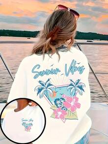 Women's T-Shirt For Spring And Summer - White - View 1