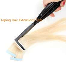Professional Flat Stainless Steel Tape-In Hair Extension Clip Tool Set, Suitable For Tape-In Hair Extensions, Includes Hair Clips And Styling Tools - Black - View 2