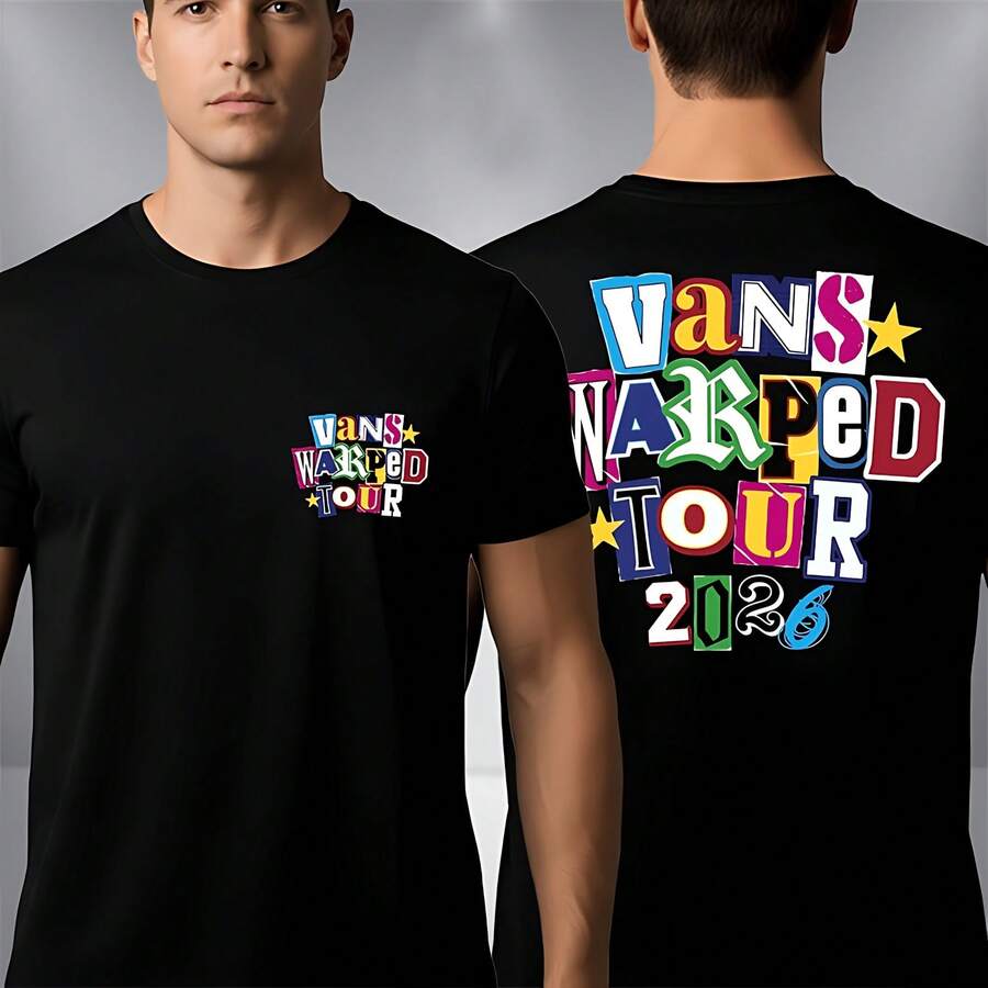 VANSaaa Warped Tour 2026 Ransom Unisex T Shirt Two Sided - Black - View 1